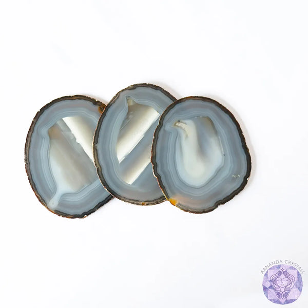 Brazilian Agate Coasters(Set of 3) – Harmony & Protection for Your Space