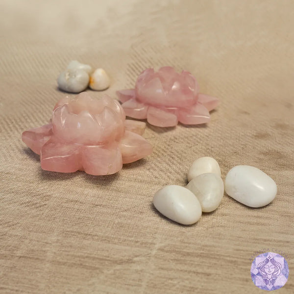 Rose Quartz Lotus Tealight Holder – Love, Harmony & Self-Healing